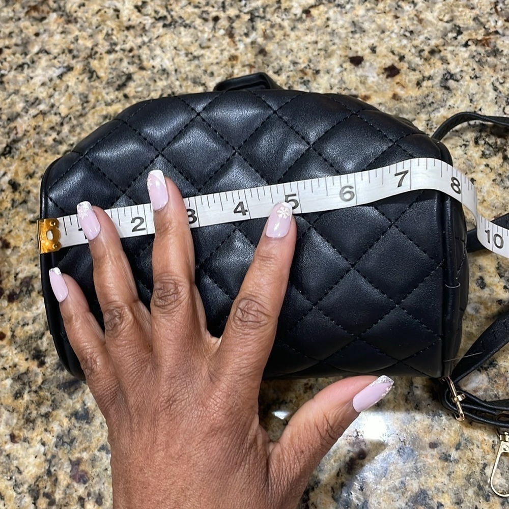 Black Quilted Mini Fashion Bag - Picture 8 of 13